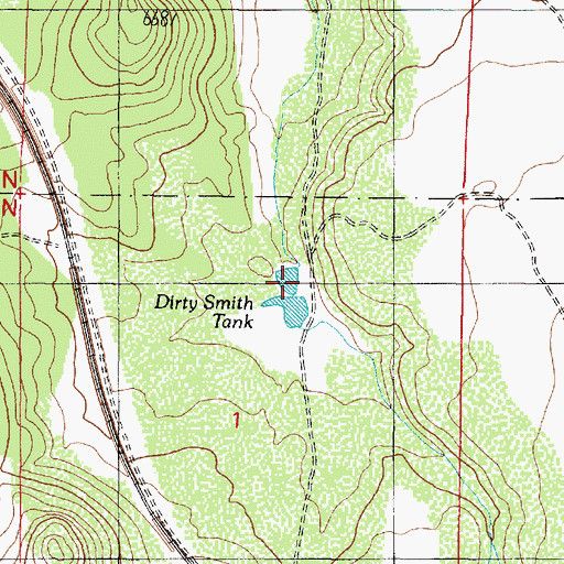 Topographic Map of Smith Lake, AZ