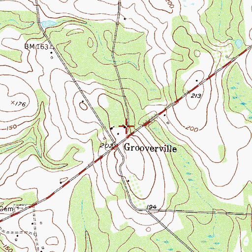 Topographic Map of Grooverville Methodist Church, GA
