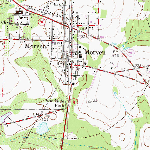 Topographic Map of Morven Baptist Church, GA
