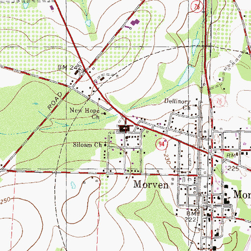 Topographic Map of Morven Primary School, GA