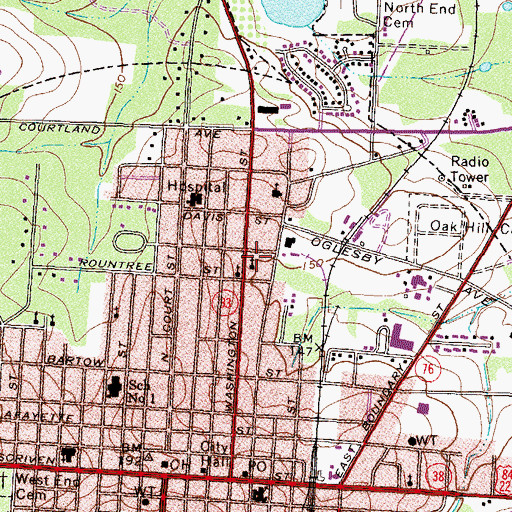 Topographic Map of Mount Hope Baptist Church, GA