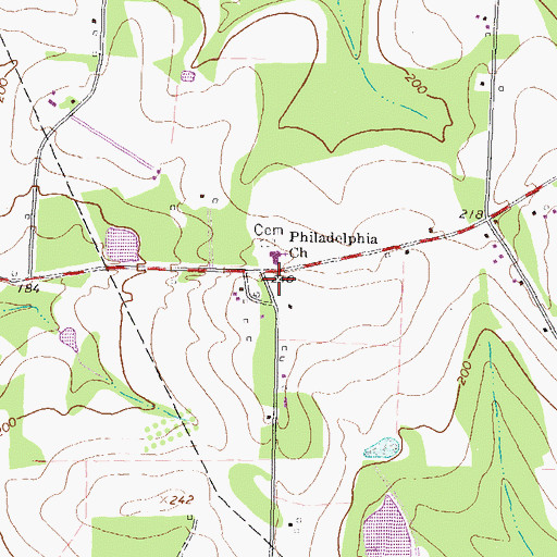 Topographic Map of Oakhill School (historical), GA