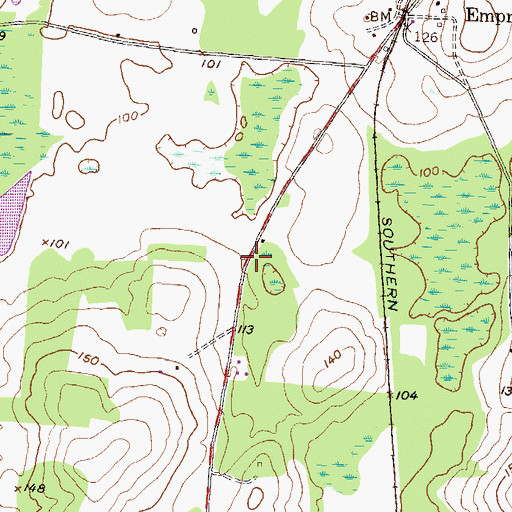 Topographic Map of Pineview Church, GA