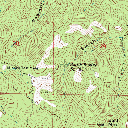 Topographic Map of Smith Ravine Spring, AZ