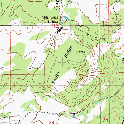 Topographic Map of Smith Ridge, AZ