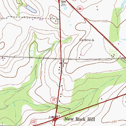 Topographic Map of Rock Hill School (historical), GA