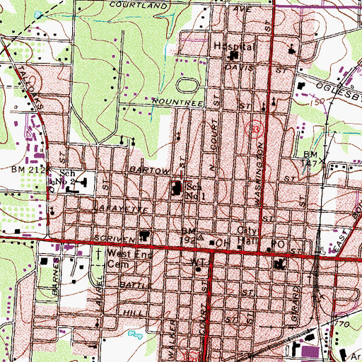 Topographic Map of School Number 1, GA