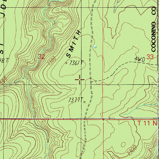 Topographic Map of Smith Ridge, AZ
