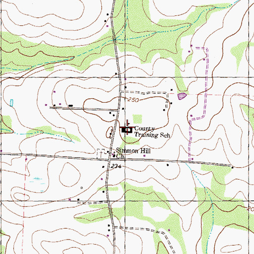 Topographic Map of Simmon Hill School, GA