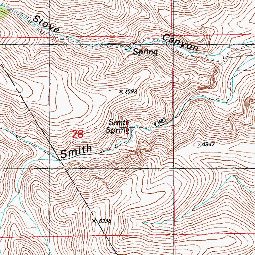 Topographic Map of Smith Spring, AZ