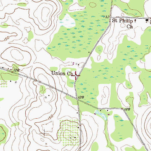 Topographic Map of Union School (historical), GA