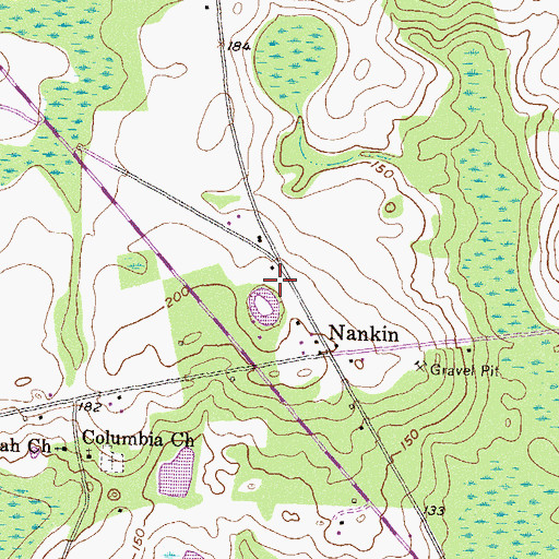 Topographic Map of Wade Cemetery, GA
