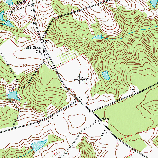 Topographic Map of Allen-Snider Cemetery, GA