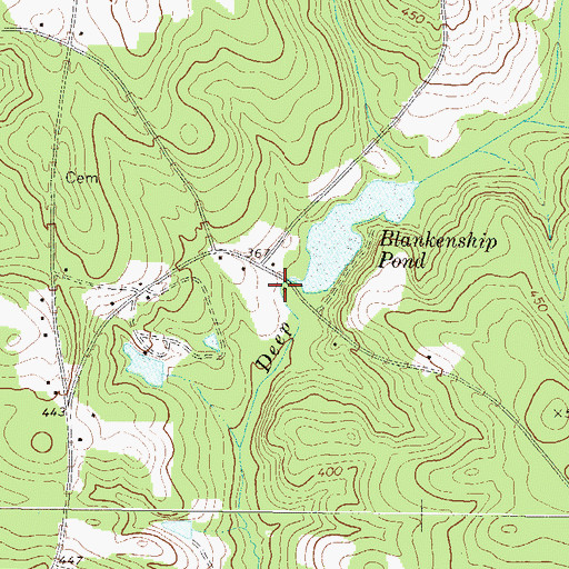 Topographic Map of Blakenship Mill, GA