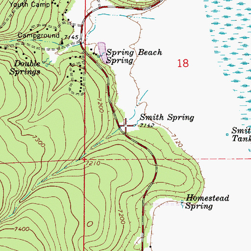 Topographic Map of Smith Spring, AZ