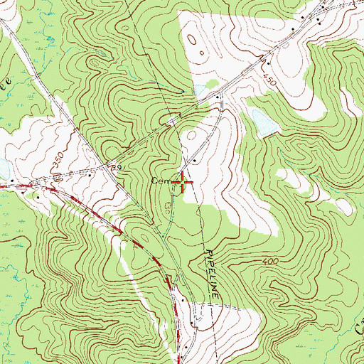 Topographic Map of Chalker Cemetery, GA