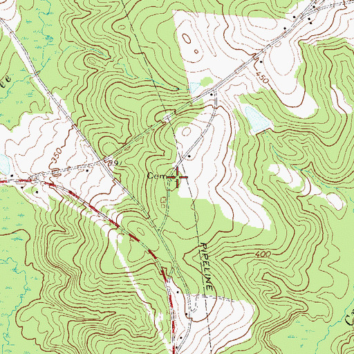 Topographic Map of Chalker Cemetery, GA