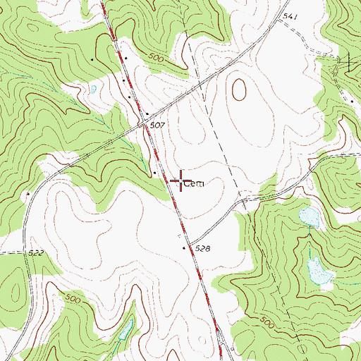 Topographic Map of Daniel Usry Cemetery, GA