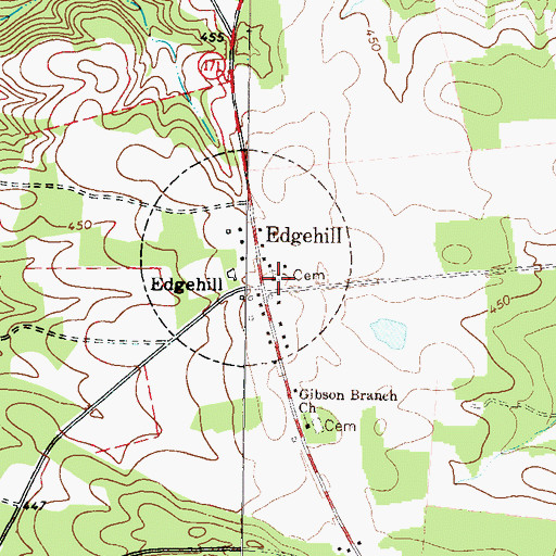 Topographic Map of Edgehill First Church of God, GA
