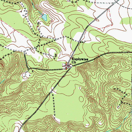 Topographic Map of Euphrates Cemetery, GA