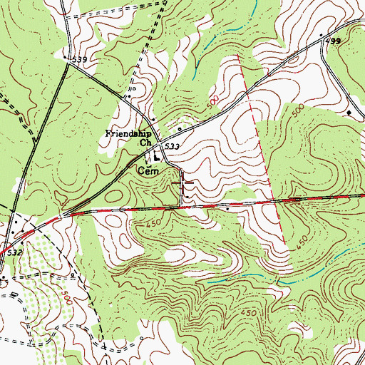 Topographic Map of Full Gospel Holiness Church, GA