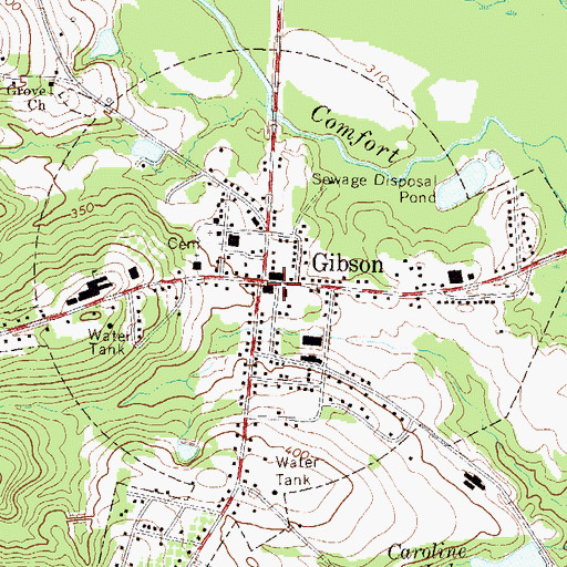 Topographic Map of Glascock County Courthouse, GA