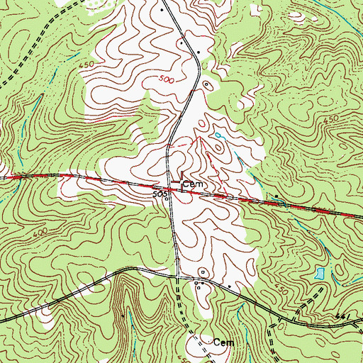 Topographic Map of Griffen Cemetery, GA