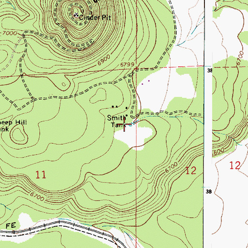 Topographic Map of Smith Tank, AZ