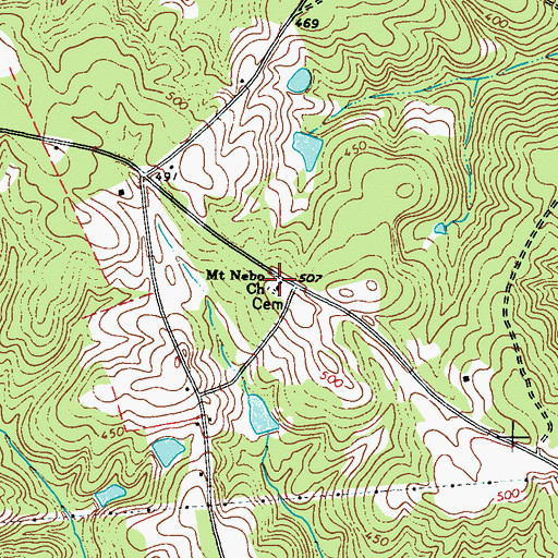 Topographic Map of Mount Nebo Cemetery, GA