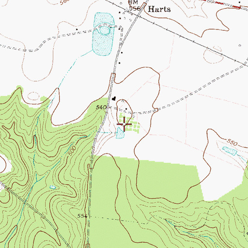 Topographic Map of Newsome Cemetery, GA