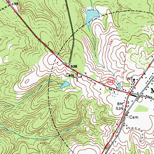 Topographic Map of Saint Paul African Methodist Episcopal Church, GA