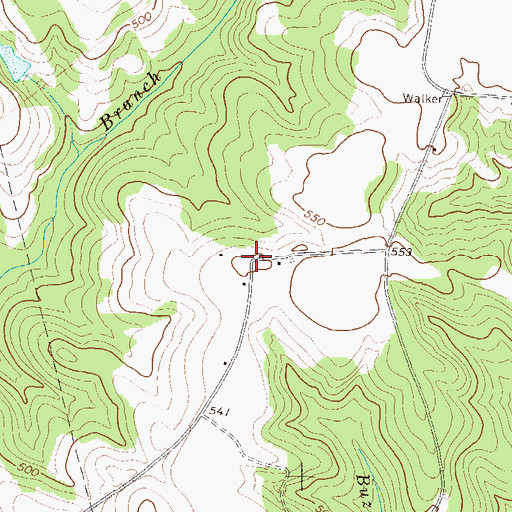 Topographic Map of Seals - Kitchens Cemetery, GA