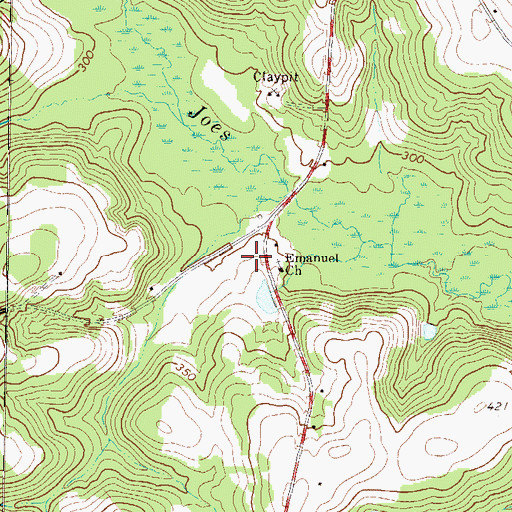 Topographic Map of Tompkins Cemetery, GA