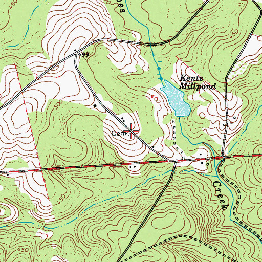 Topographic Map of Towner Cemetery, GA