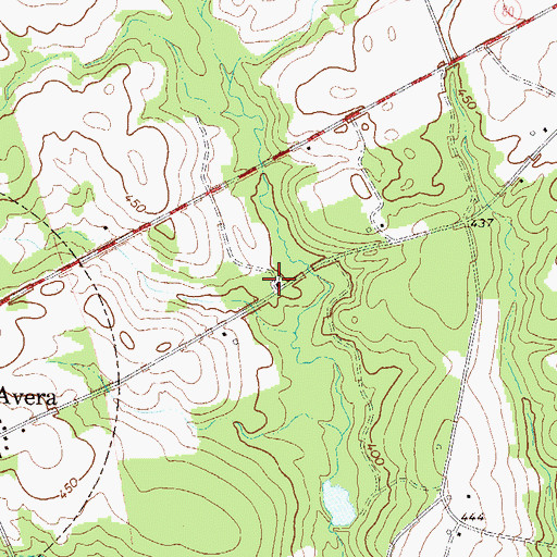 Topographic Map of Avera Church, GA