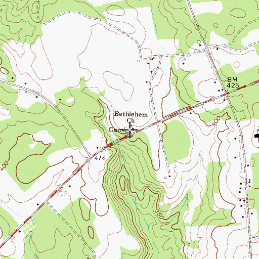 Topographic Map of Bethlehem Cemetery, GA