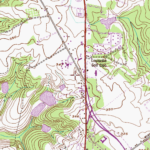 Topographic Map of Jefferson County Jail, GA