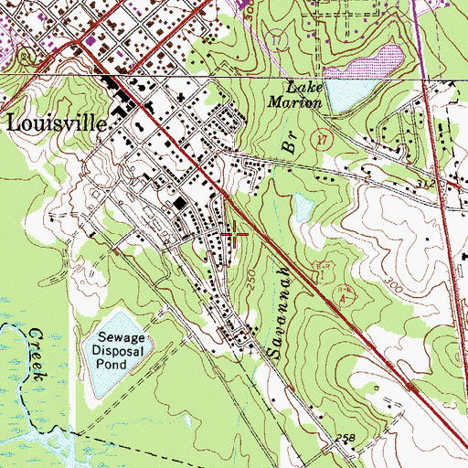 Topographic Map of Jefferson County Training School (historical), GA