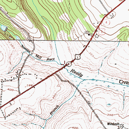 Topographic Map of Littles Bridge, GA