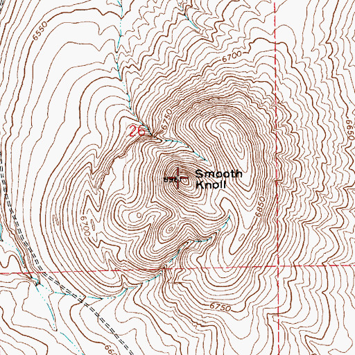 Topographic Map of Smooth Knoll, AZ