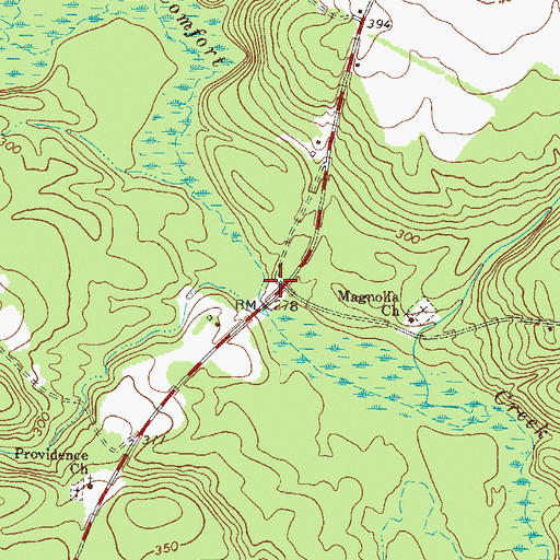 Topographic Map of Magnolia, GA