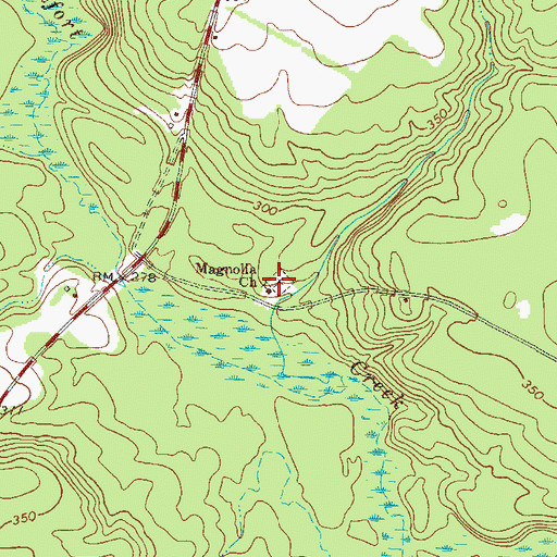 Topographic Map of Magnolia Cemetery, GA