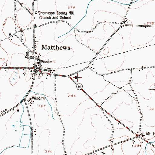Topographic Map of Matthews Junior High School, GA