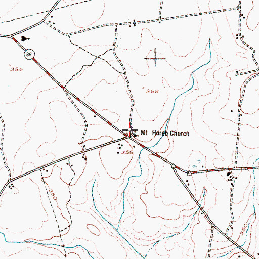 Topographic Map of Mount Horeb Cemetery, GA