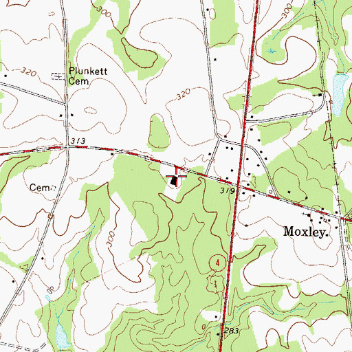 Topographic Map of Moxley Junior High School (historical), GA