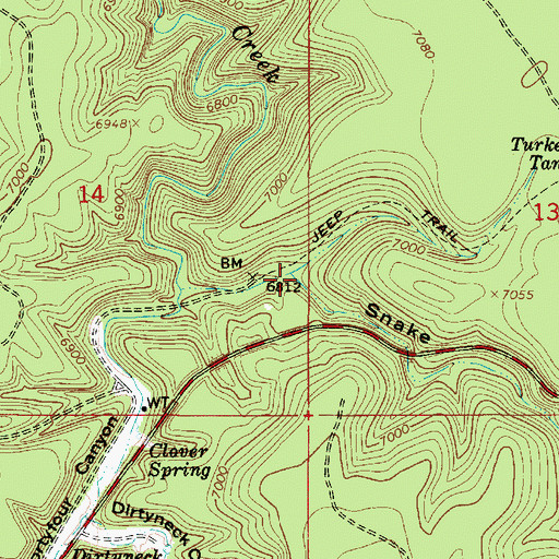 Topographic Map of Snake Draw, AZ