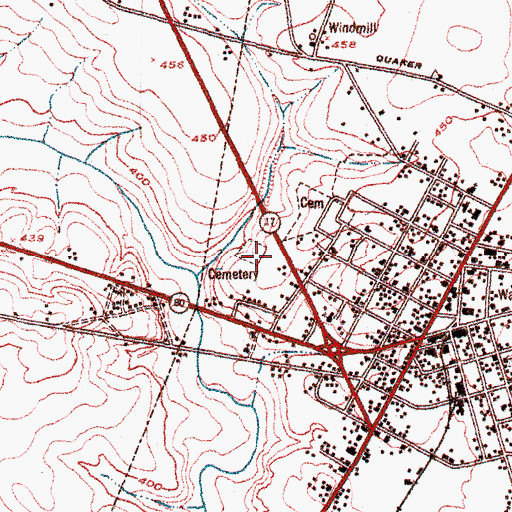 Topographic Map of Wrens Cemetery, GA