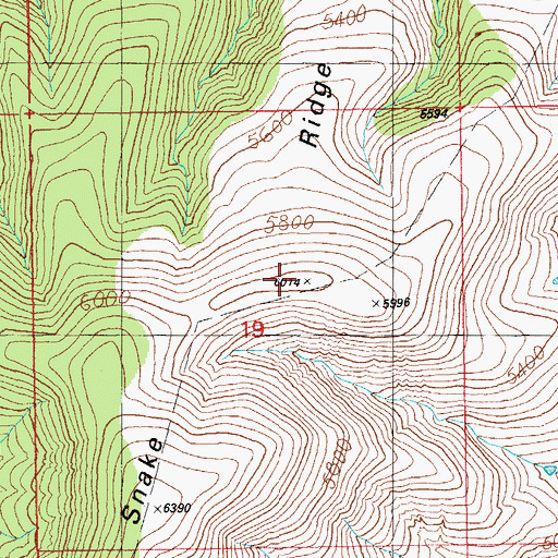 Topographic Map of Snake Ridge, AZ