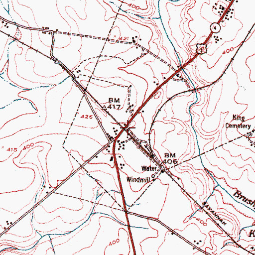 Topographic Map of Wrens Station, GA