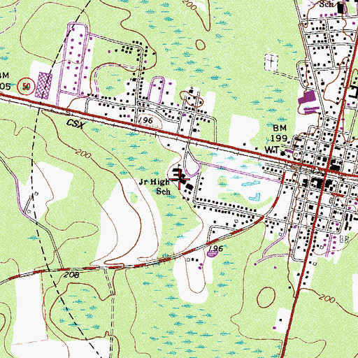 Topographic Map of Atkinson County Junior High School, GA